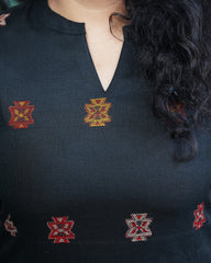 Black woollen Kullu suit set