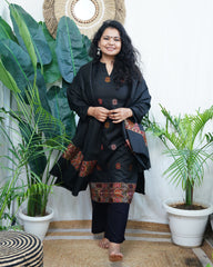 Black woollen Kullu suit set