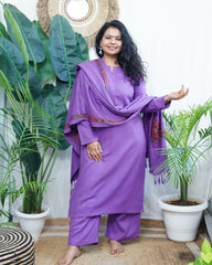 Lavender Woollen full suit set