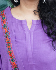 Lavender Woollen full suit set
