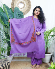 Lavender Woollen full suit set