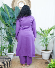 Lavender Woollen full suit set