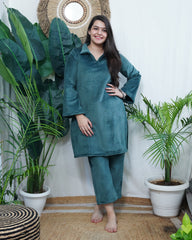 Teal Imported woollen coord set