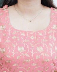 Peach kanni embroidered WOOLLEN short kurti