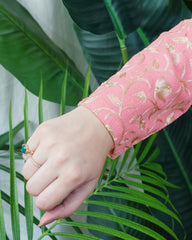 Peach kanni embroidered WOOLLEN short kurti