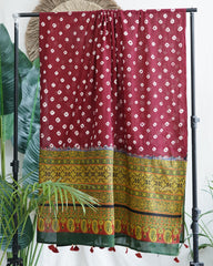Wine Bandhini print dupatta