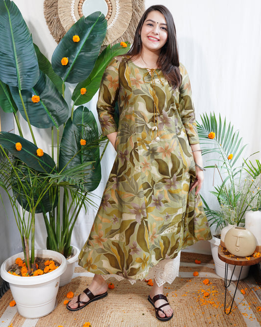 Vrinda floral Aline kurta