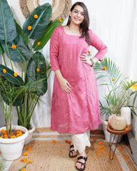 Pink Georgette Aline kurta with lining