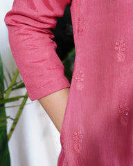 Pink Georgette Aline kurta with lining