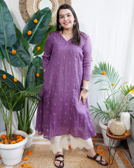 Purple Georgette Aline kurta with lining