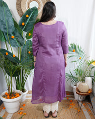 Purple Georgette Aline kurta with lining