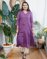 Purple Georgette Aline kurta with lining
