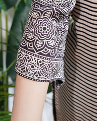 Beige lines modal designer kurta