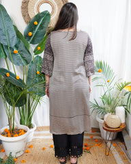Beige lines modal designer kurta