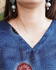 Indigo dotted modal silk kurta