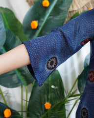 Indigo dotted modal silk kurta