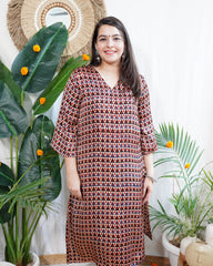 Multi geometric modal kurta