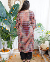 Multi geometric modal kurta