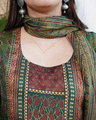 Green Digital printed full suit set