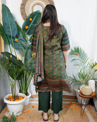 Green Digital printed full suit set