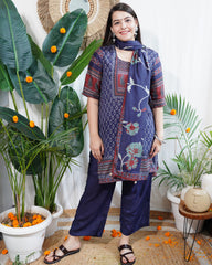 Navy Digital printed full suit set