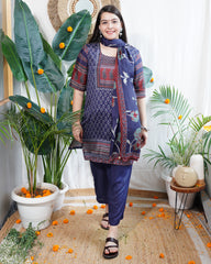 Navy Digital printed full suit set