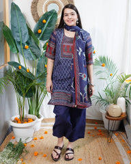 Navy Digital printed full suit set