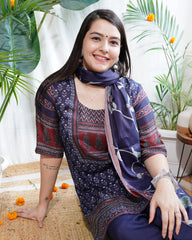 Navy Digital printed full suit set