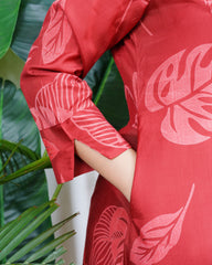 Maroon leaf aline kurta