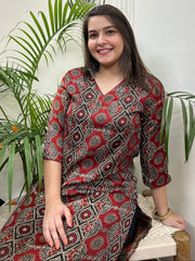 Premium Modal deep maroon long kurta - MYSANSKRITAM