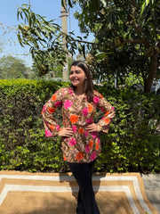 Mehendi floral Rayon short kurti
