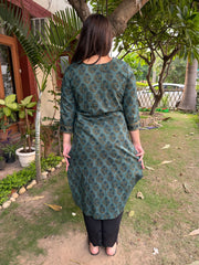 Forest Flower V Neck Kurta from the back by Sanskritam