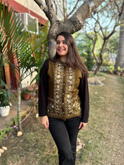 Mehendi embroidered Sidra (waist coat)