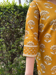 Mustard tulip short kurti