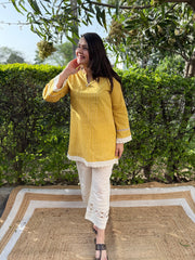 Yellow lines short kurti