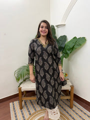 Black Ruhani Kurta