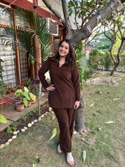 Brown imported woollen coord set
