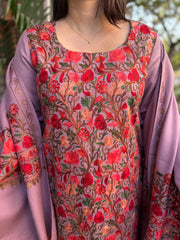 Onion embroidered Woollen full suit set