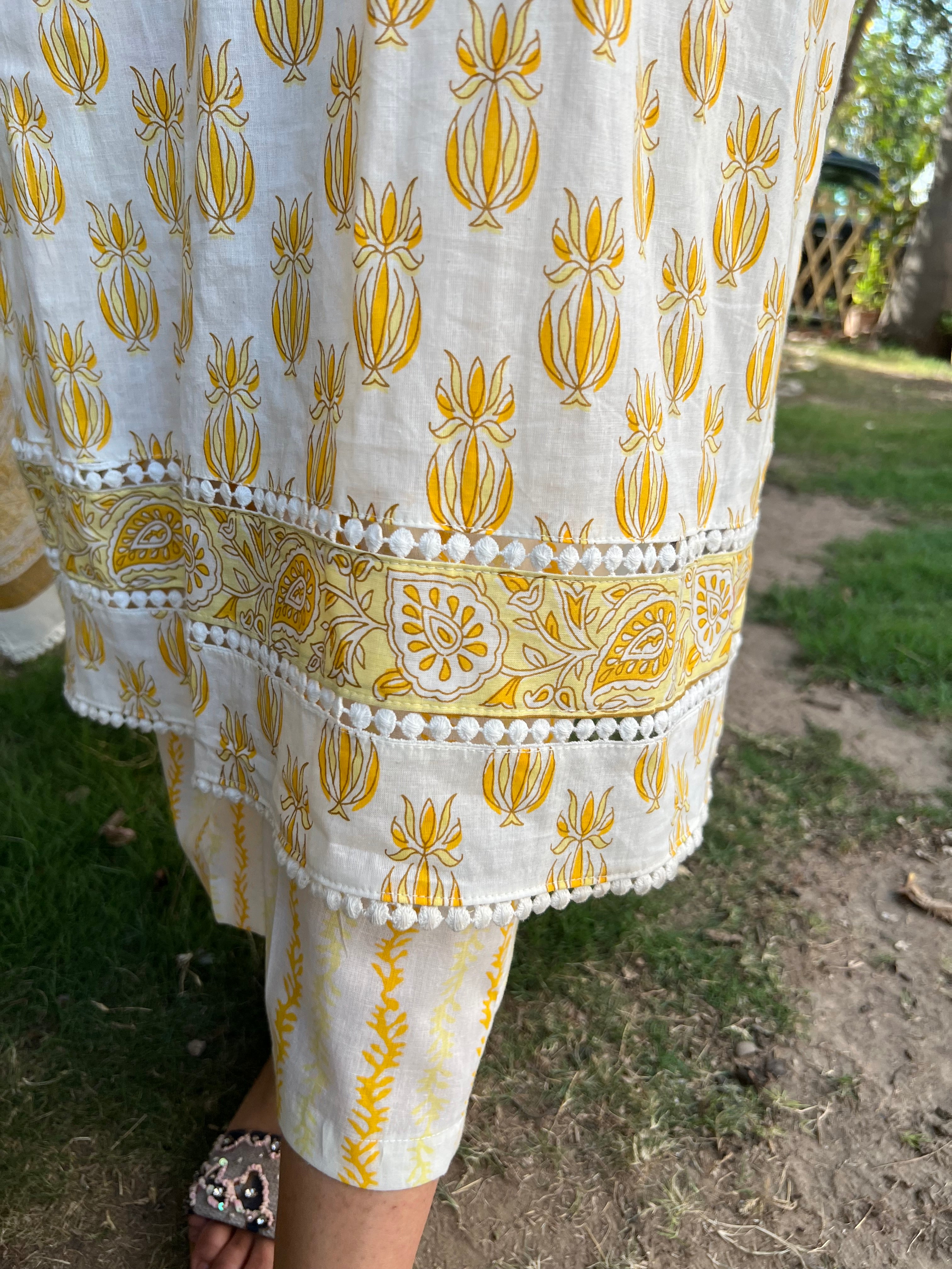 Lemon Buti lacework full suit set - MYSANSKRITAM