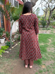 Maroon ambi yoke aline coord set