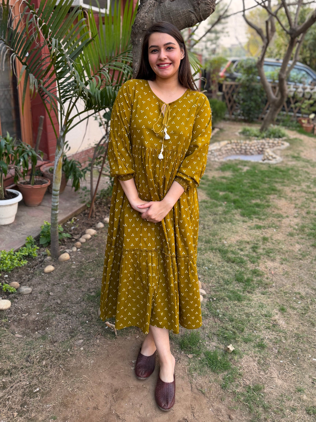 Mehendi Bandhini Dress by MySanskritam