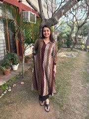 Coffee striped Aline kurta