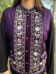 Purple embroidered Sidra (waist coat)