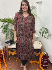 Premium Modal deep maroon long kurta - MYSANSKRITAM