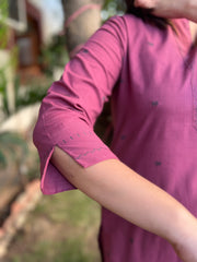 Onion Pink grey south cotton coord set - MYSANSKRITAM