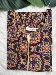 Purple geometric straight kurta