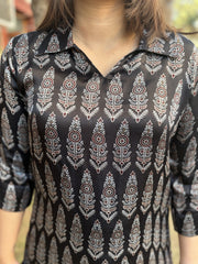 Black leaf modal Kurti
