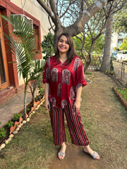 Maroon Jharokha coord set