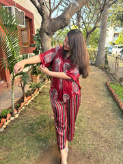 Maroon Jharokha coord set