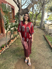 Maroon Jharokha coord set